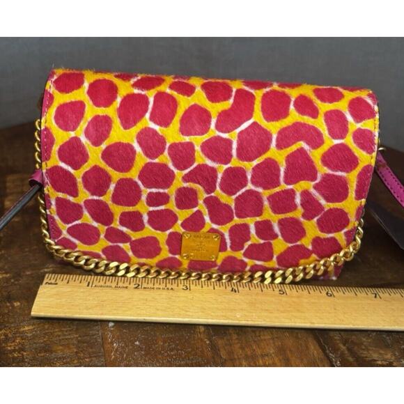 MCM Mini Visetos Calf Hair Giraffe Print Cross Body Handbag Bag Purse - Picture 6 of 8